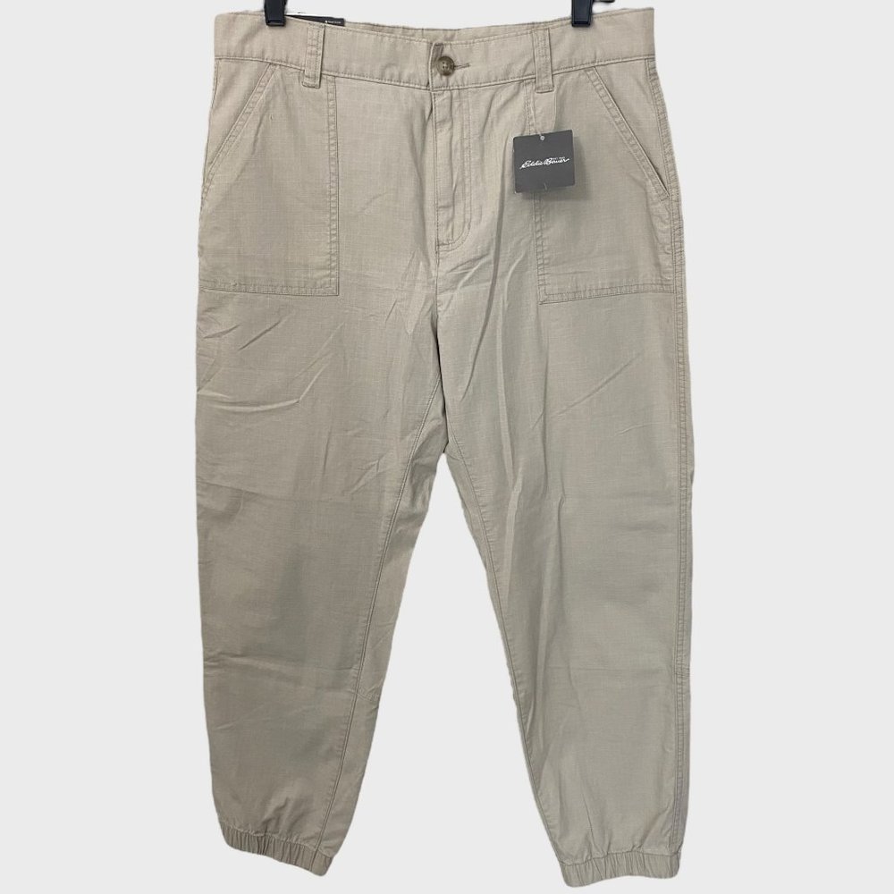 Eddie Bauer Adventurer Stretch Ripstop Jogger Pants Beige Women's Size 10 New